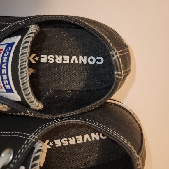 Grey Leather Converse All Stars Low Top Sneakers Men's Size 9 Women's Size 11 - Picture 9 of 12